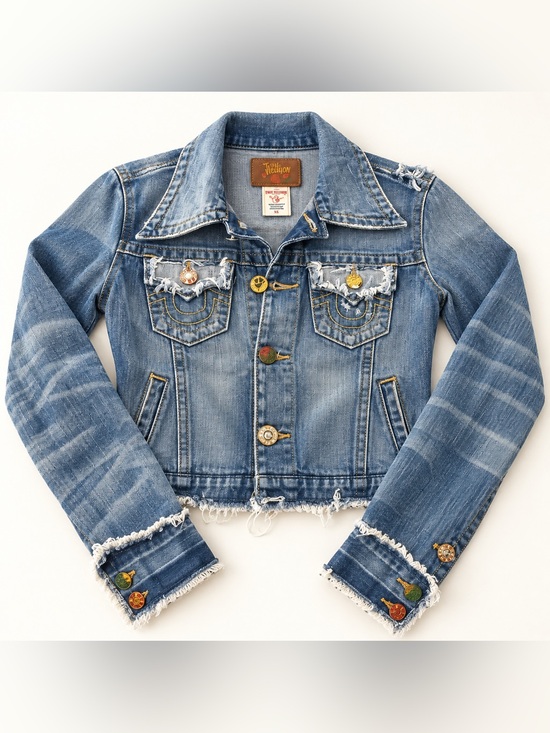 True Religion Jackets & Blazers - Rare Y2K True Religion Distressed Cropped Denim Jacket XS